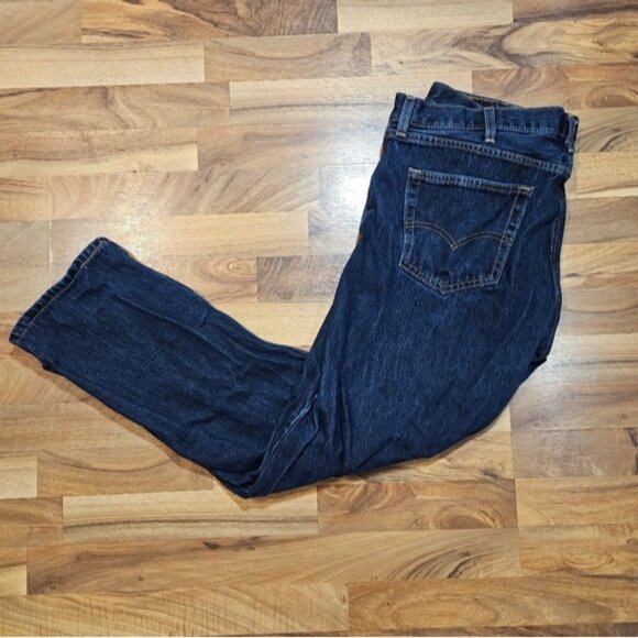 Levi's 505 Regular Fit Jeans Men's 40x32 Dark Wash Straight Leg Denim USA - Picture 4 of 11